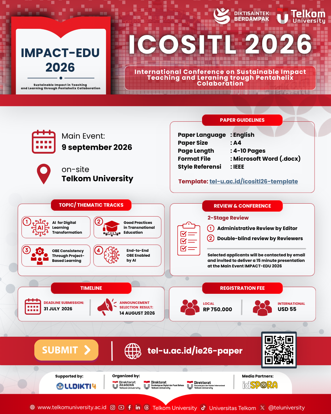 International Conference on Sustainable Impact Teaching and Learning through Pentahelix Collaboration (ICOSITL) - (IMPACT-EDU 2026)
